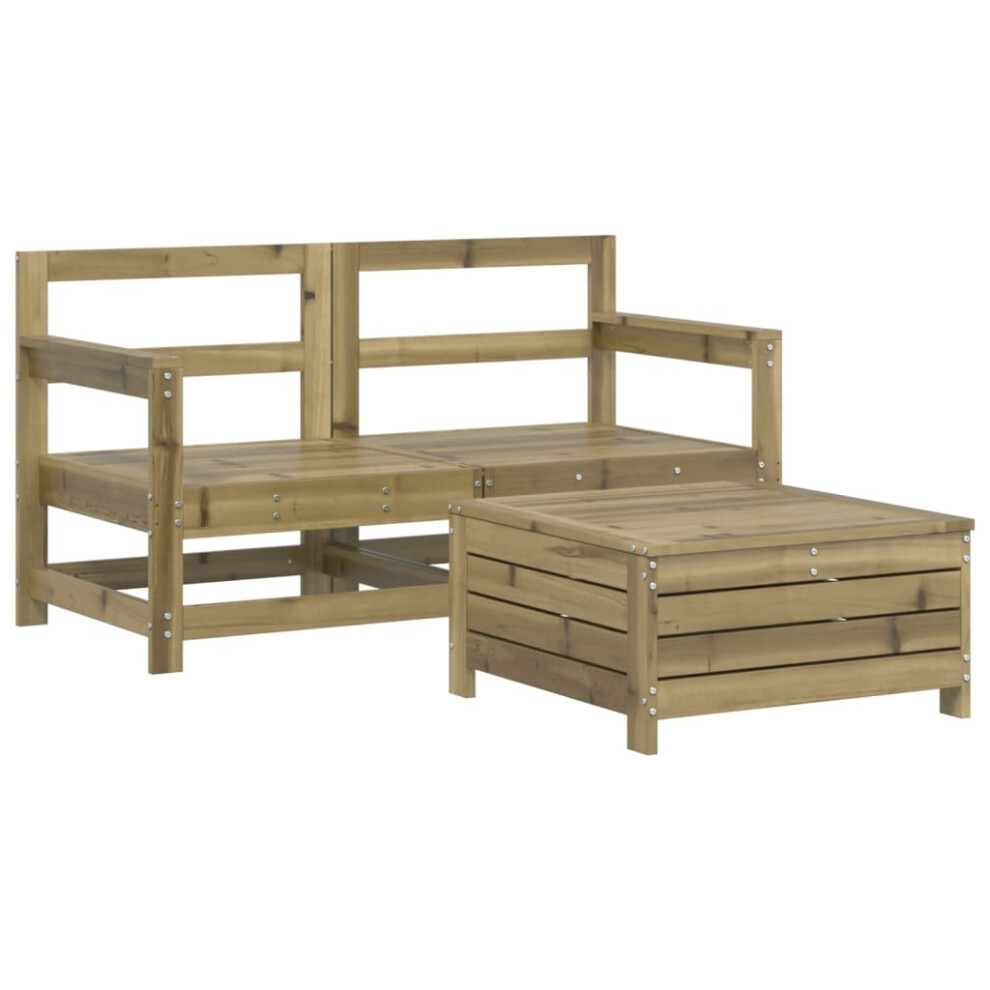 Vidaxl Garden Sofa Set 3 Piece Outdoor Sofa Corner Sofa Impregnated Wood Pine