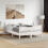 VidaXL vidaXL Bed Frame with Headboard Bed White 135x190 cm Double Solid Wood Pine 3