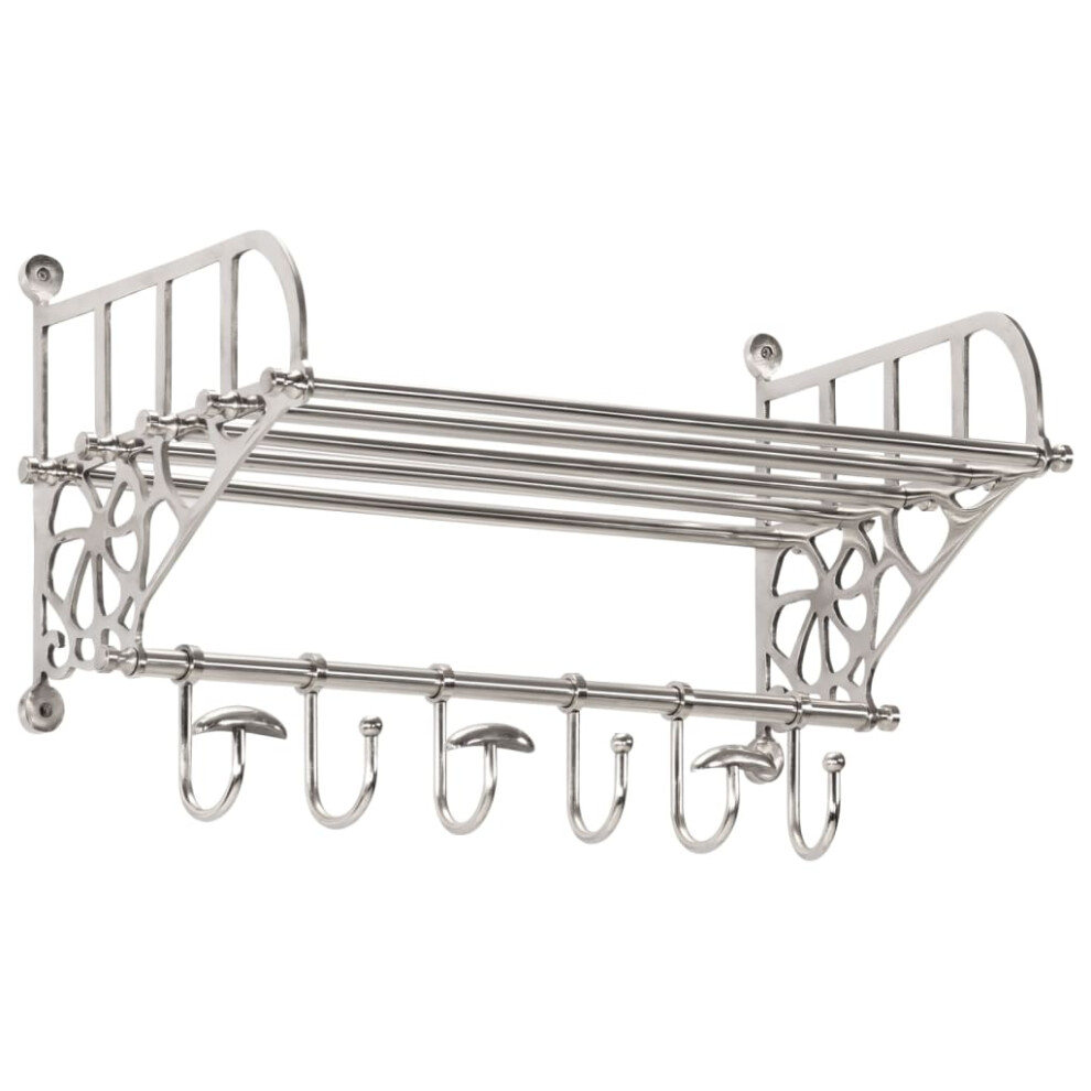 vidaXL Luggage Rack with Coat Hangers Wall Mounted Hat Coat Hooks Aluminium