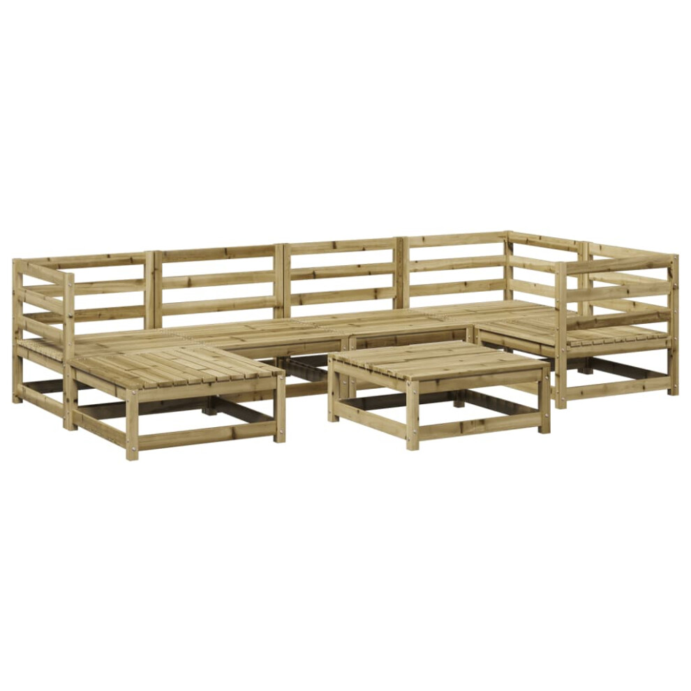Vidaxl Garden Sofa Set 7 Piece Outdoor Sofa Corner Sofa Impregnated Wood Pine