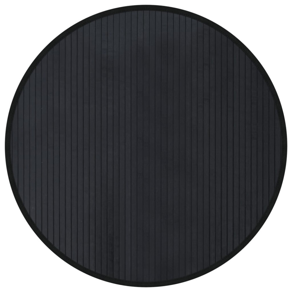 vidaXL Rug Floor Mat Area Rug Kitchen Hallway Carpet Runner Round Black Bamboo