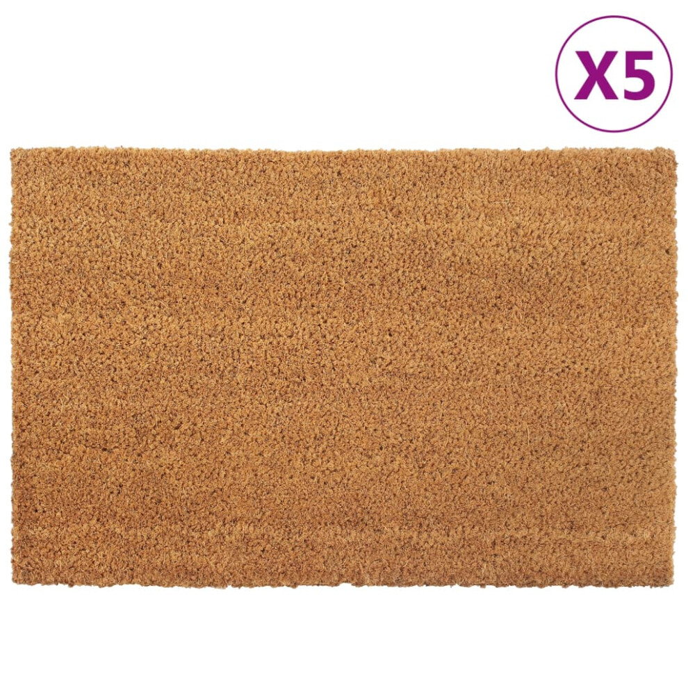 vidaXL Door Mats Floor Mat Outdoor Entrance Doormat 5 pcs Natural Tufted Coir