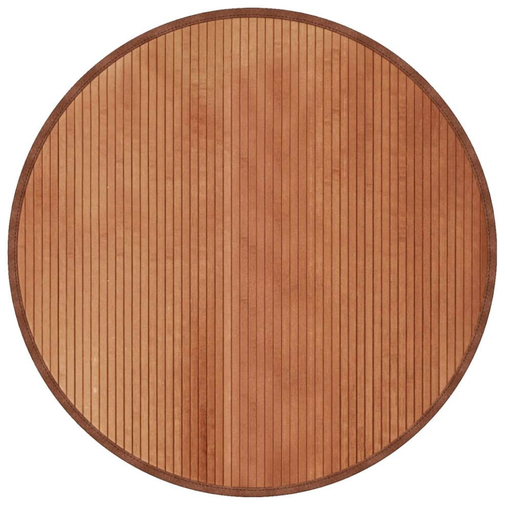 vidaXL Rug Floor Mat Area Rug Kitchen Hallway Carpet Runner Round Brown Bamboo