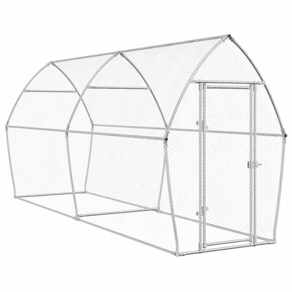 vidaXL Chicken Cage Farm Chicken Coop Chicken Run Cage Silver Galvanised Steel