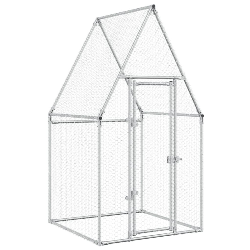 vidaXL Chicken Cage Farm Chicken Coop Chicken Run Cage Silver Galvanised Steel