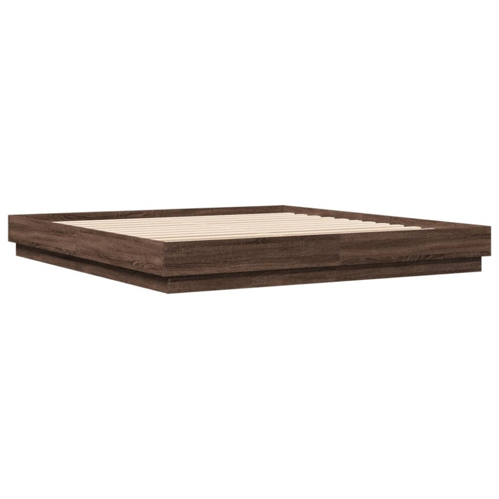 vidaXL Bed Frame Home Bed Base Bedstead Brown Oak 200x200 cm Engineered Wood