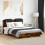 VidaXL vidaXL Bed Frame with Headboard Bed Smoked Oak Small Double Engineered Wood 3