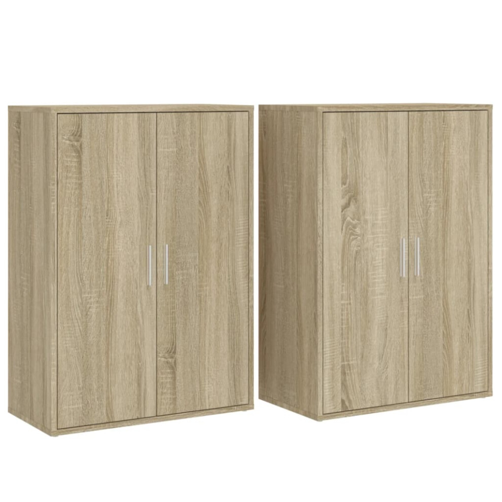 vidaXL Sideboards Cupboard Cabinet Highboard 2 pcs Sonoma Oak Engineered Wood