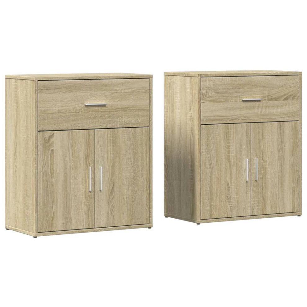 Vidaxl Sideboards Cupboard Cabinet Highboard 2 Pcs Sonoma Oak Engineered Wood