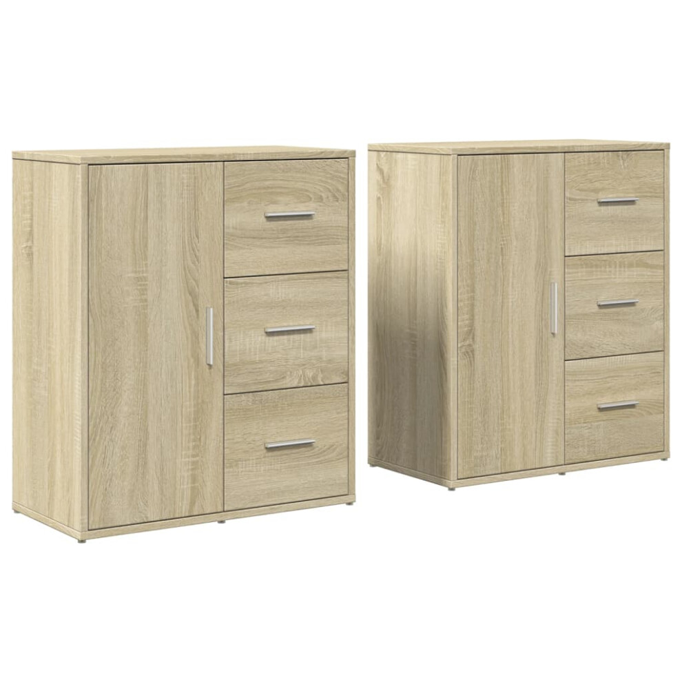Vidaxl Sideboards Cupboard Cabinet Highboard 2 Pcs Sonoma Oak Engineered Wood
