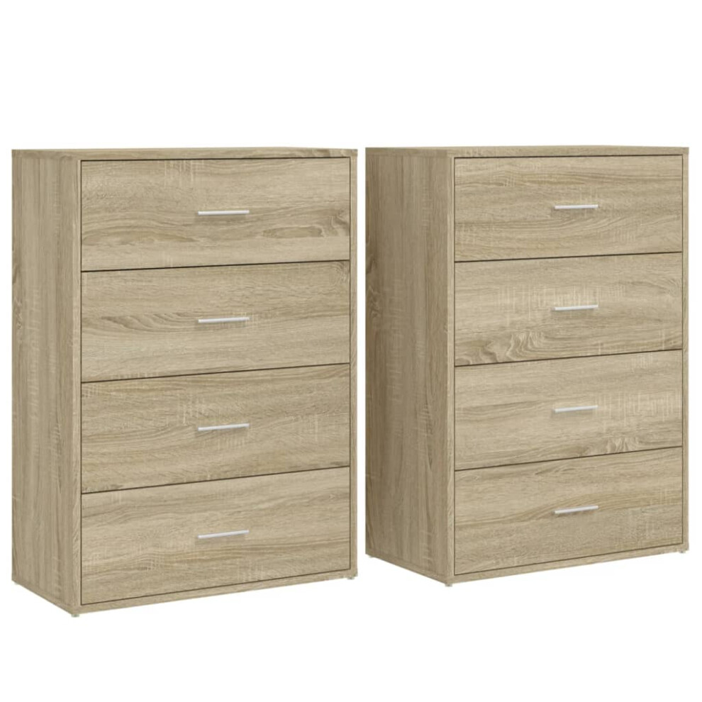 Vidaxl Sideboards Cupboard Cabinet Highboard 2 Pcs Sonoma Oak Engineered Wood