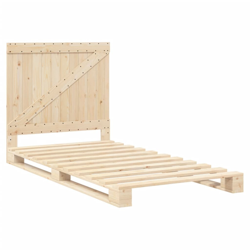 vidaXL Bed Frame with Headboard Bed Base Bedstead 100x200 cm Solid Wood Pine