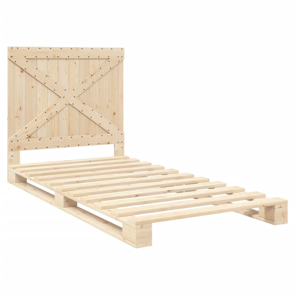 vidaXL Bed Frame with Headboard Bed Base Bedstead 100x200 cm Solid Wood Pine