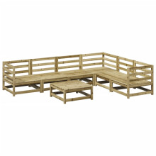vidaXL Garden Sofa Set 7 Piece Outdoor Sofa Corner Sofa Impregnated Wood Pine