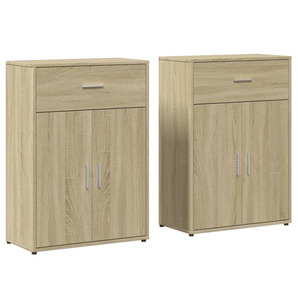 vidaXL Sideboards Cupboard Cabinet Highboard 2 pcs Sonoma Oak Engineered Wood