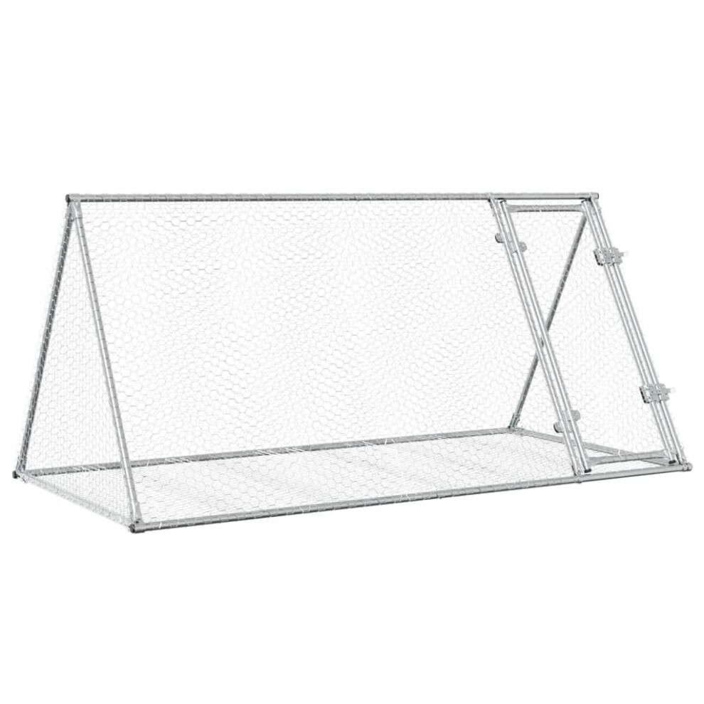 vidaXL Rabbit Hutch Outdoor Rabbit Hutch Rabbit House Silver Galvanised Steel