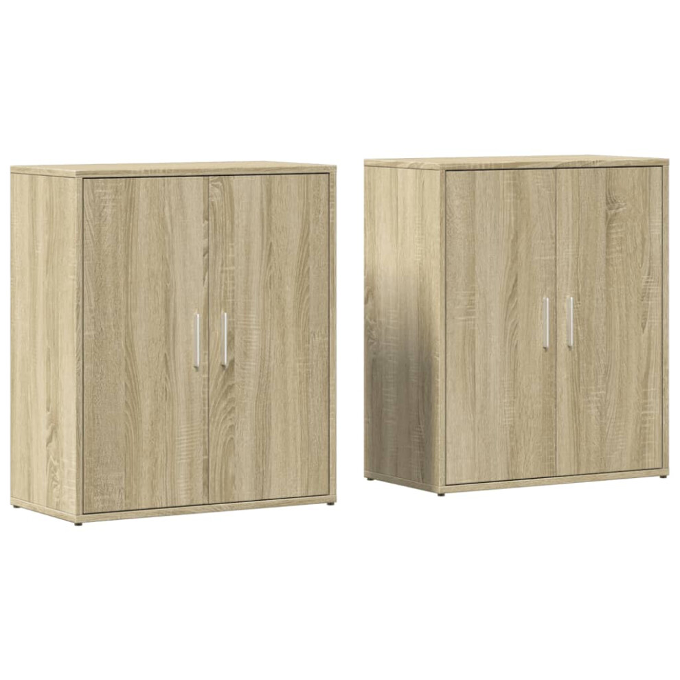 vidaXL Sideboards Cupboard Cabinet Highboard 2 pcs Sonoma Oak Engineered Wood