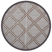 vidaXL Outdoor Carpet ARAKIL Brown Ø120 cm PP Balcony Carpet Outdoor Blanket Rug