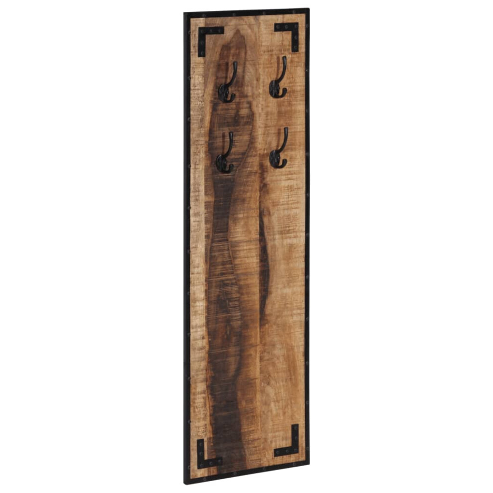 vidaXL Coat Rack Wall Mounted Coat Hook Wall Hanger Solid Rough Wood Mango