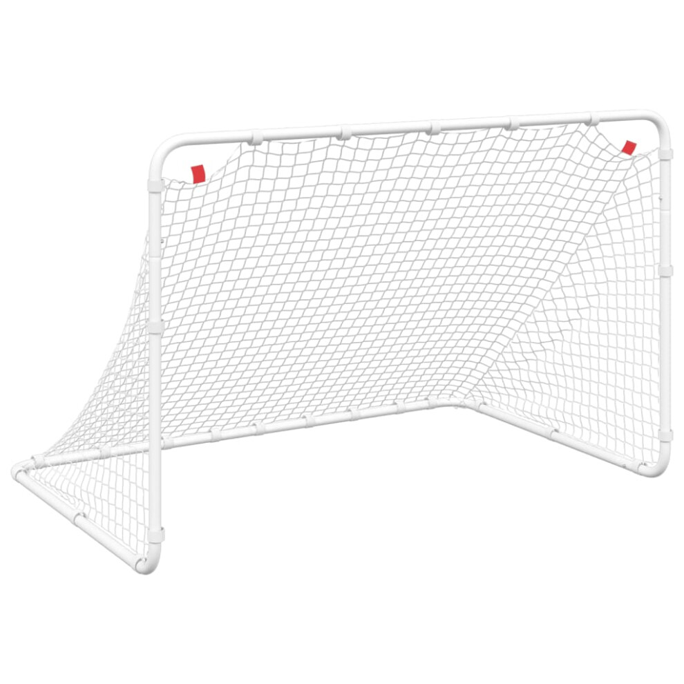 vidaXL Soccer Goal Football Goal Training Football Net Soccer Net White Steel