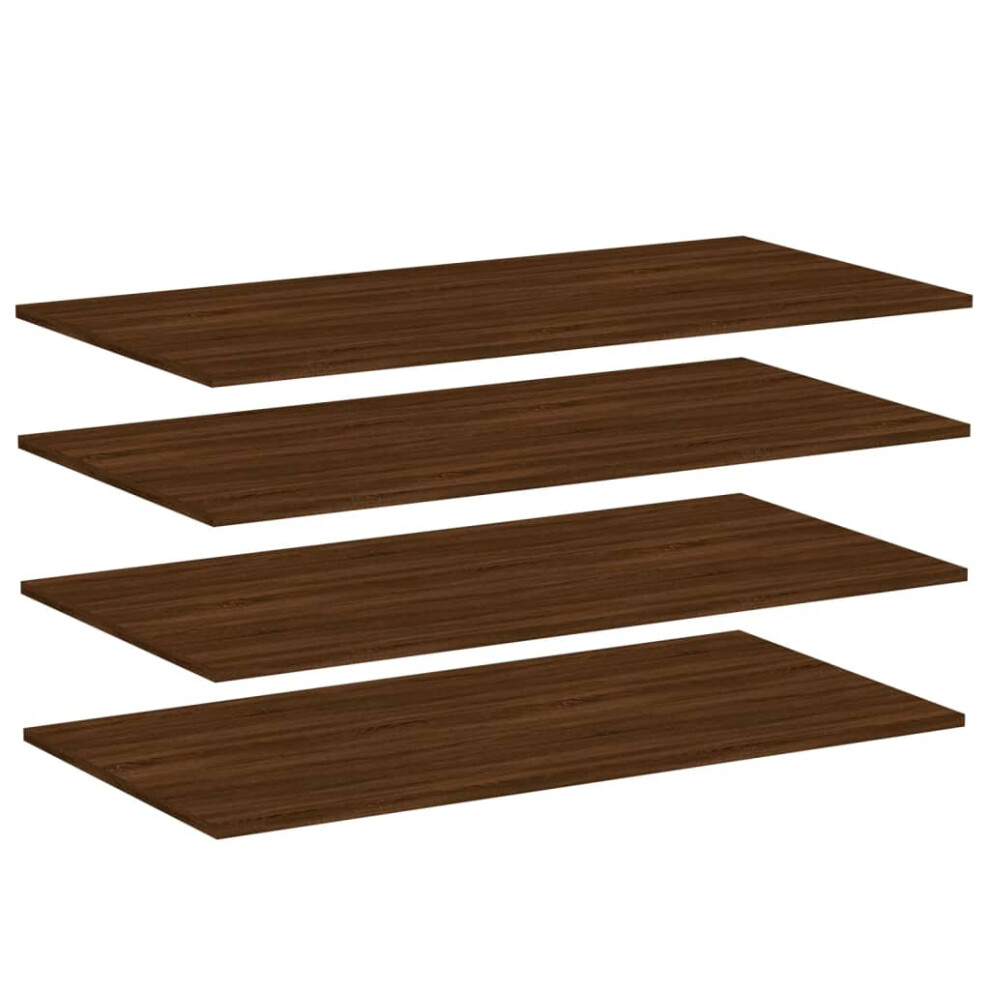 vidaXL Wall Shelves Floating Shelf Wall Rack 4 pcs Brown Oak Engineered Wood