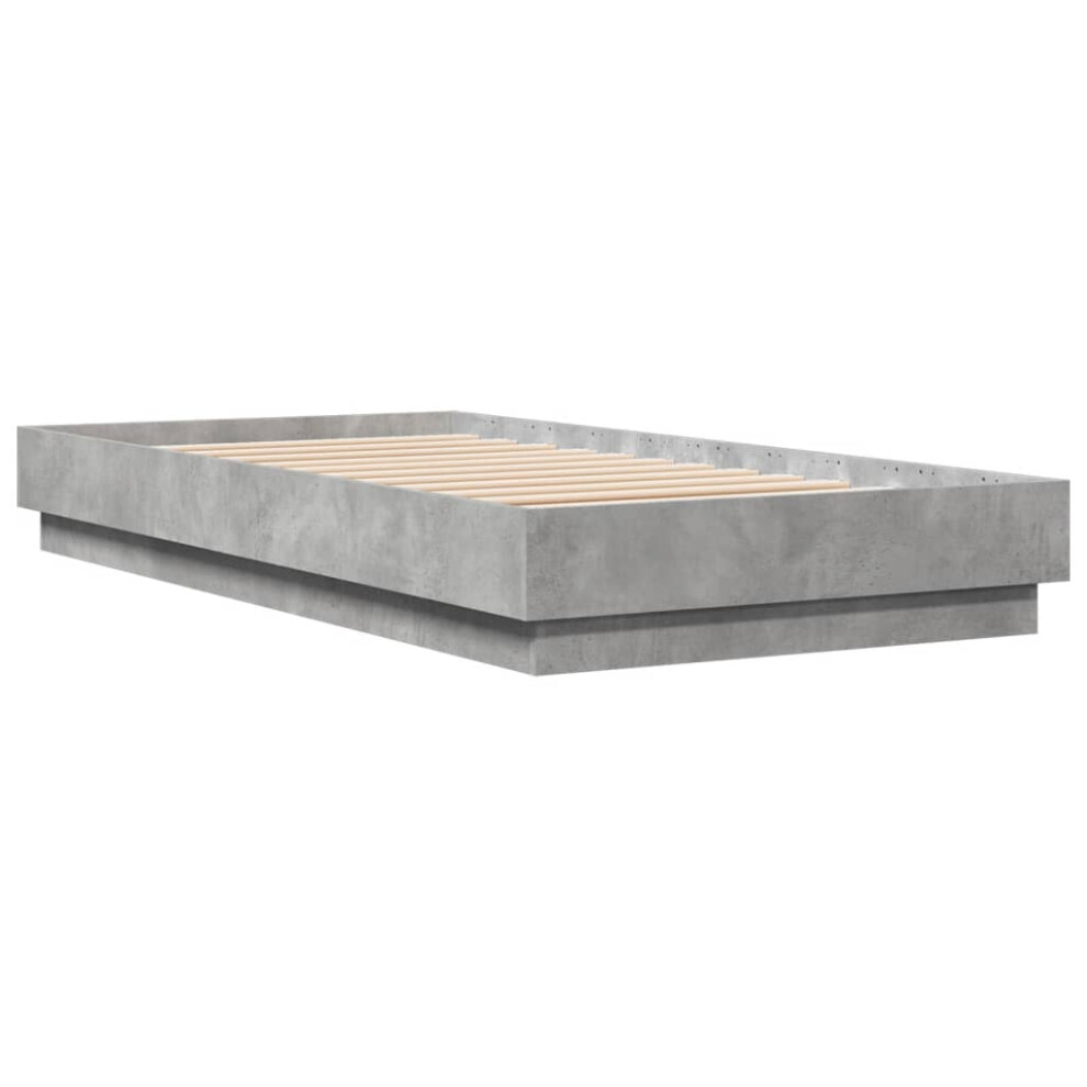 vidaXL Bed Frame Bed Base Bedstead Concrete Grey 75x190 cm Engineered Wood