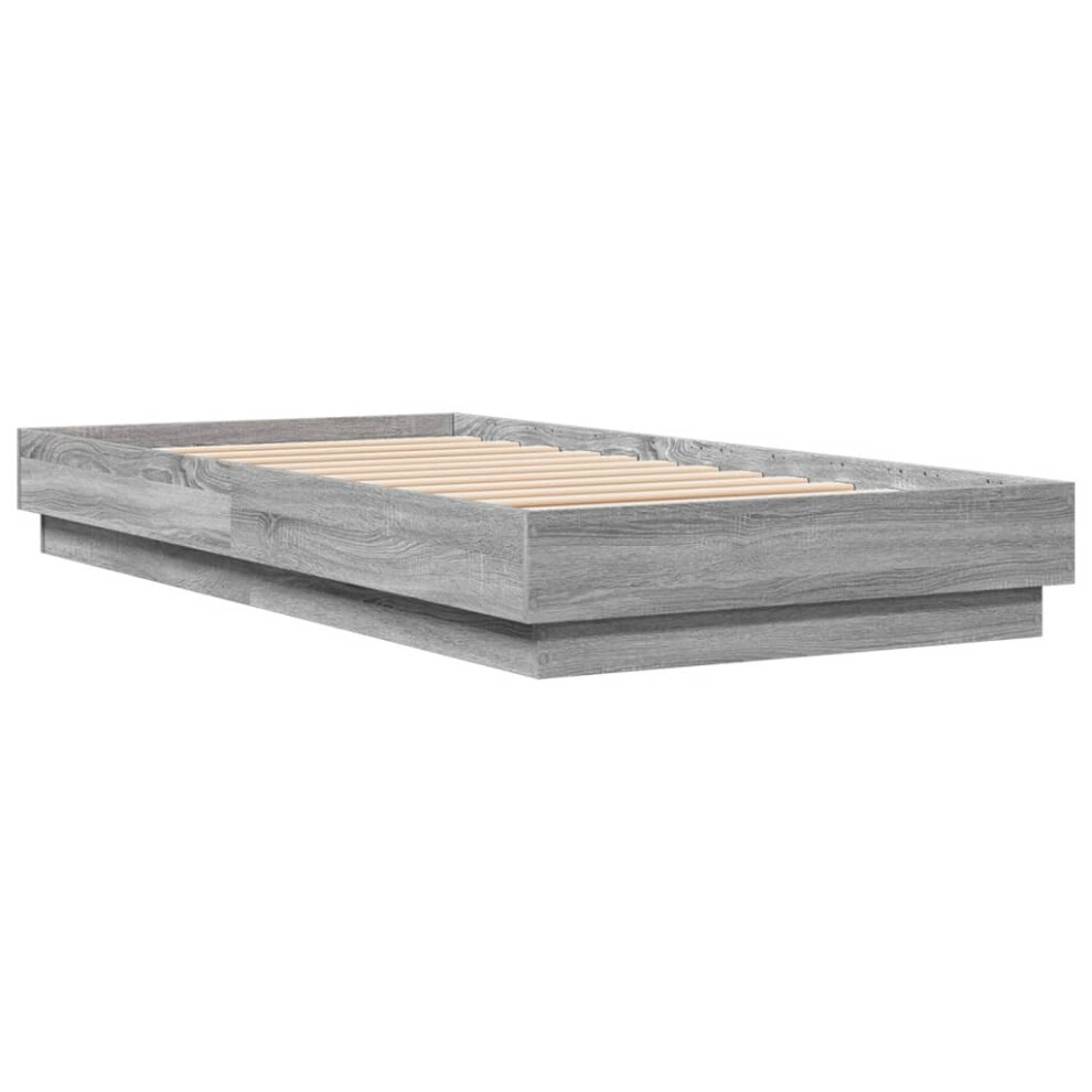 Vidaxl Bed Frame Home Bed Base Bedstead Grey Sonoma 90X190 Cm Engineered Wood