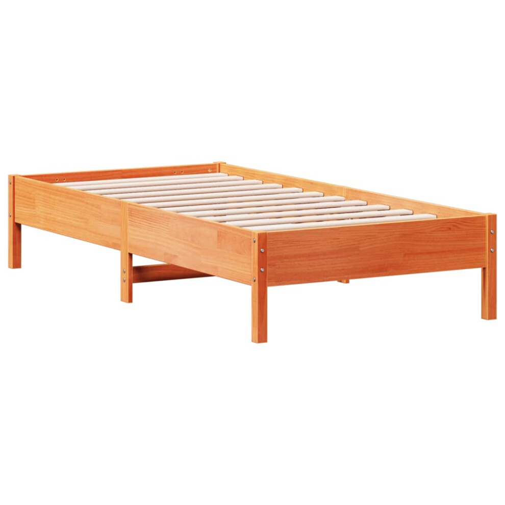 Vidaxl Bed Frame Bed Base Bedstead Wax Brown 90X190 Cm Single Solid Wood Pine