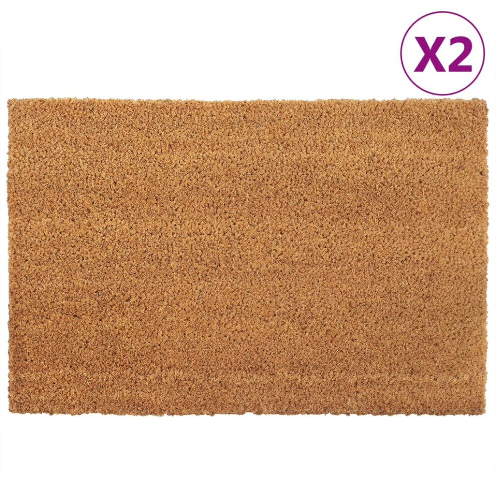 vidaXL Door Mats Floor Mat Outdoor Entrance Doormat 2 pcs Natural Tufted Coir