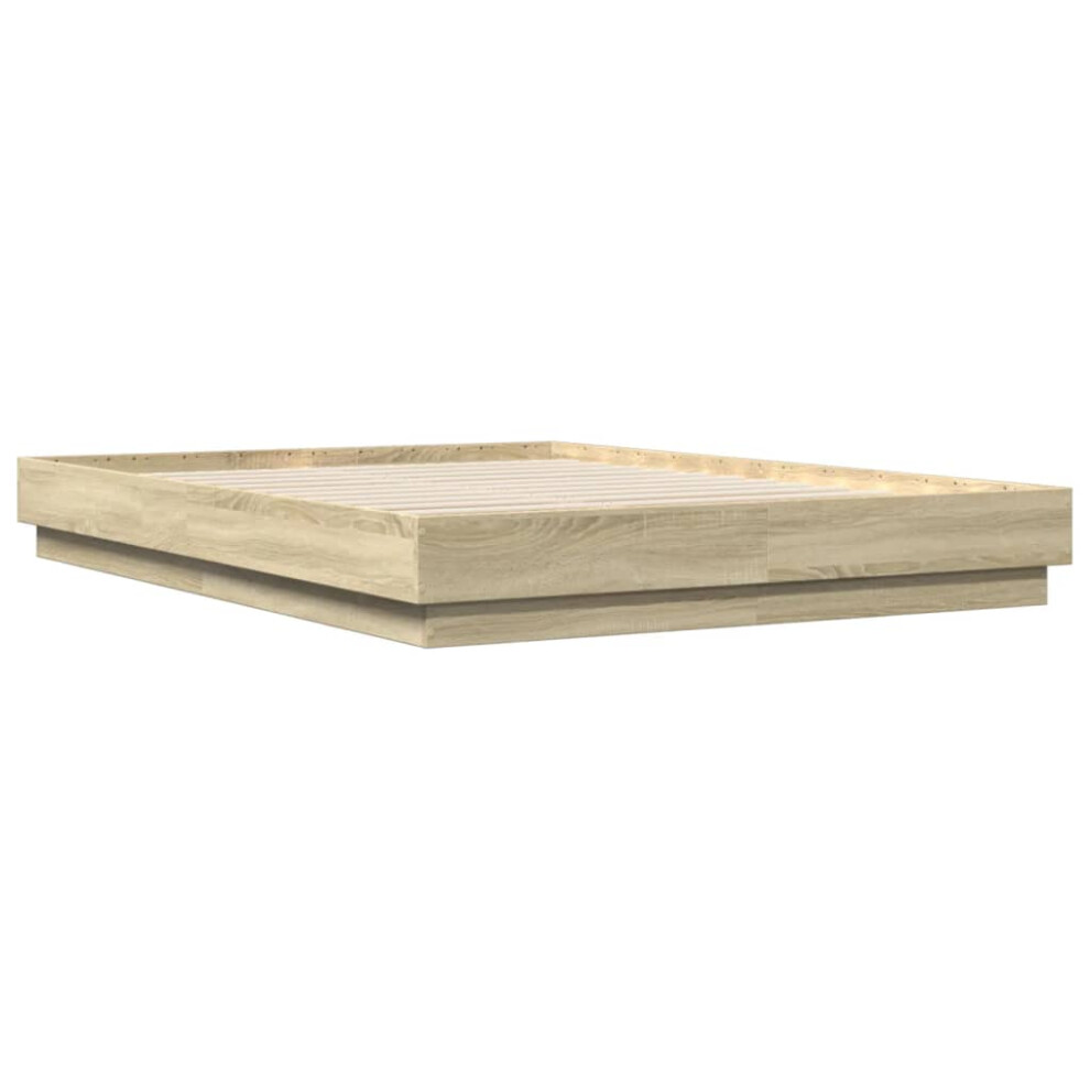 Vidaxl Bed Frame Home Bed Base Bedstead Sonoma Oak 120X200 Cm Engineered Wood