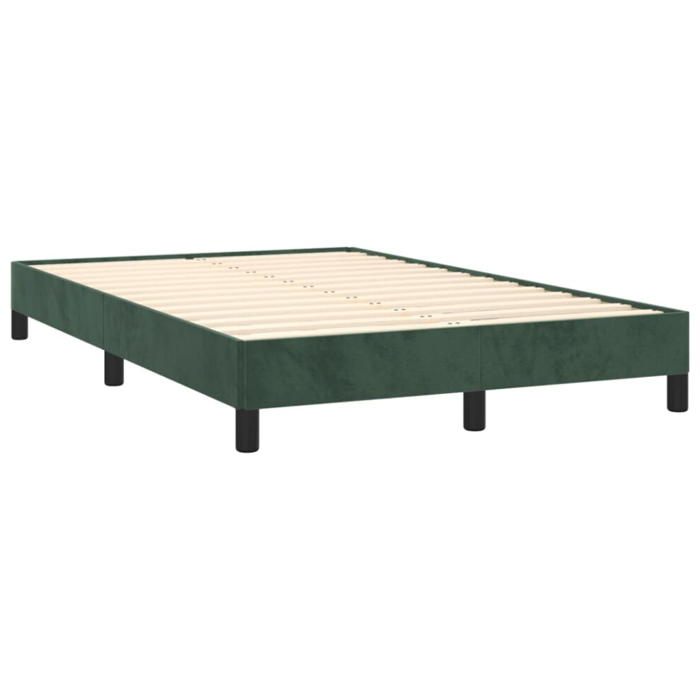 vidaXL Bed Frame Bed Base Bedstead Dark Green 120x190 cm Small Double Velvet