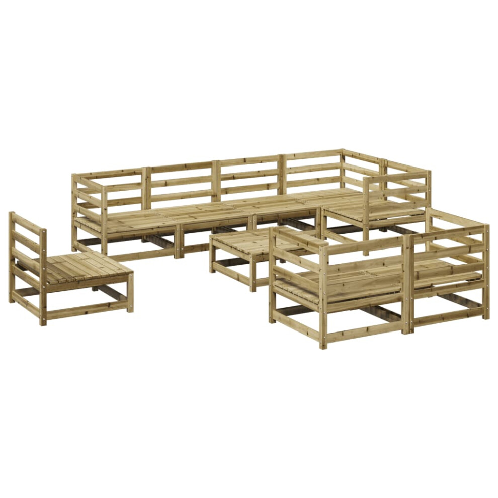 Vidaxl Garden Sofa Set 9 Piece Outdoor Sofa Corner Sofa Impregnated Wood Pine