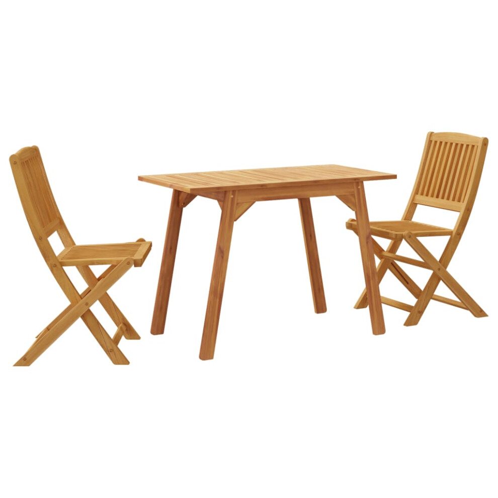 vidaXL Garden Dining Set 3 Piece Outdoor Table and Chair Solid Wood Acacia