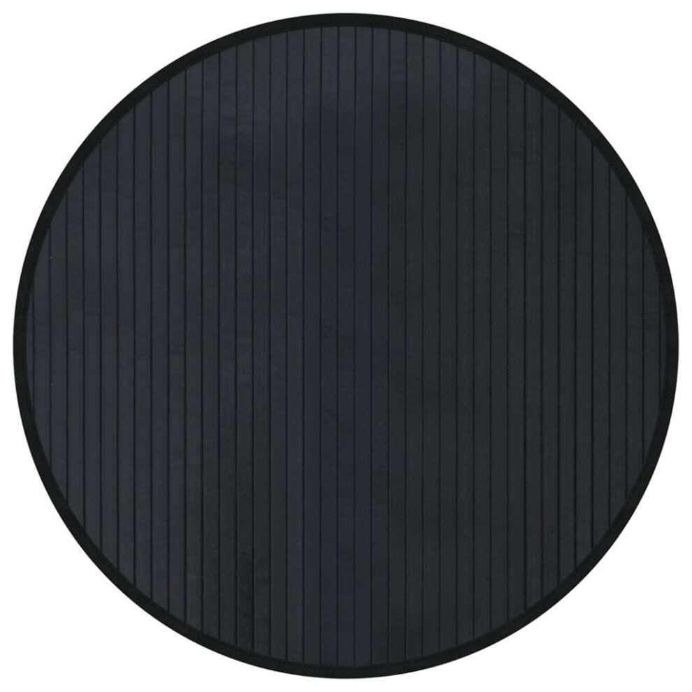 vidaXL Rug Floor Mat Area Rug Kitchen Hallway Carpet Runner Round Black Bamboo