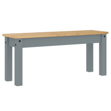 vidaXL Dining Bench Hall Dining Room Seat Kitchen Bench Grey Solid Wood Pine