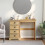 VidaXL vidaXL Dressing Table Cosmetic Table Makeup Table Vanity Desk Solid Wood Pine 3