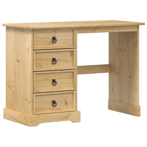 VidaXL vidaXL Dressing Table Cosmetic Table Makeup Table Vanity Desk Solid Wood Pine