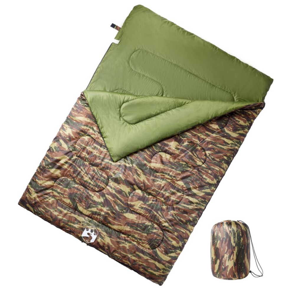 vidaXL Double Sleeping Bag with Pillows for Adults Camping Hiking 3-4 Seasons