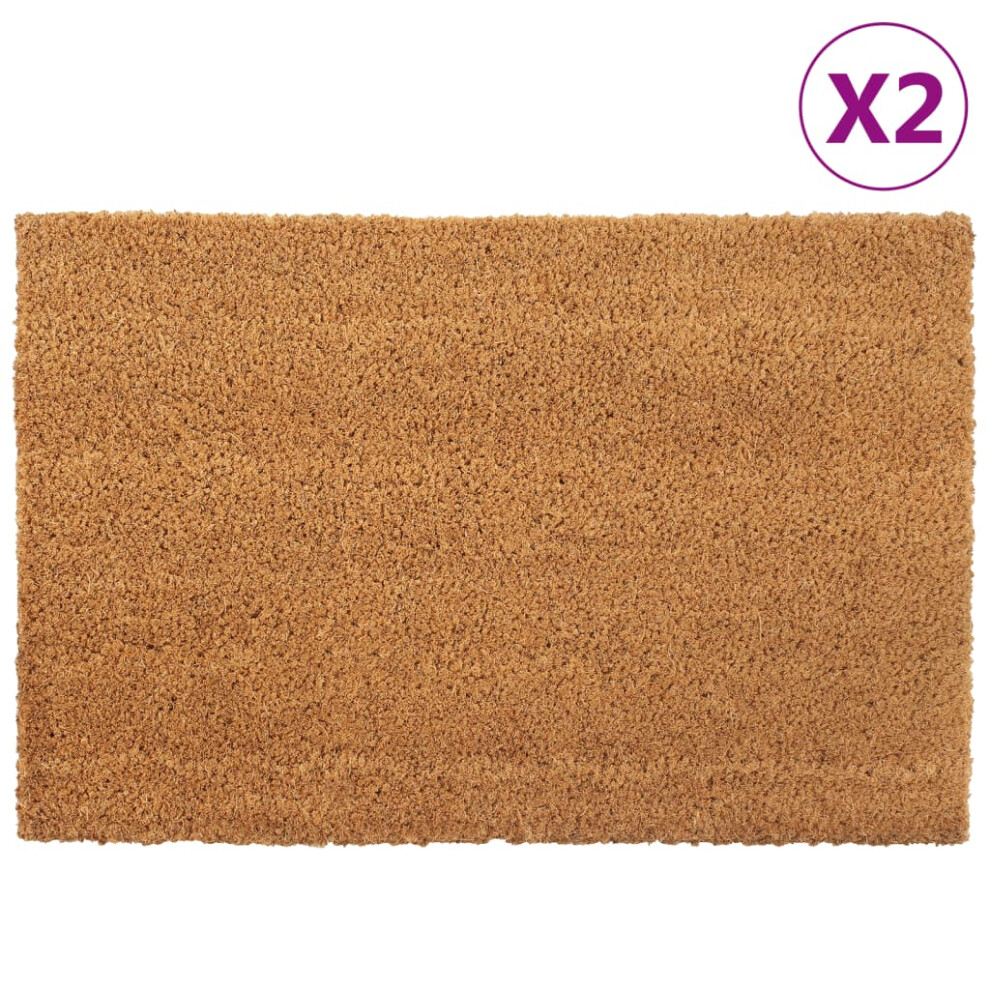 vidaXL Door Mats Floor Mat Outdoor Entrance Doormat 2 pcs Natural Tufted Coir