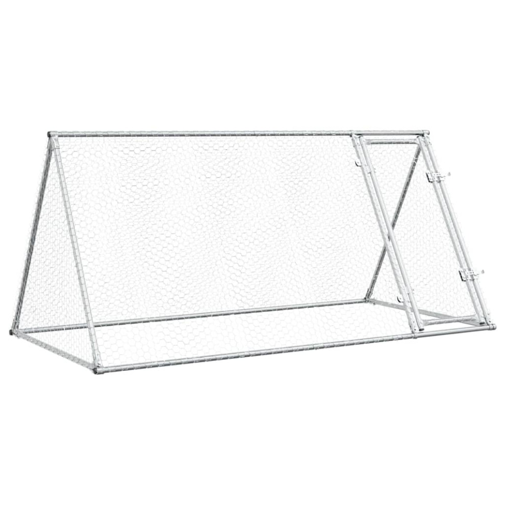 vidaXL Chicken Cage Farm Chicken Coop Chicken Run Cage Silver Galvanised Steel