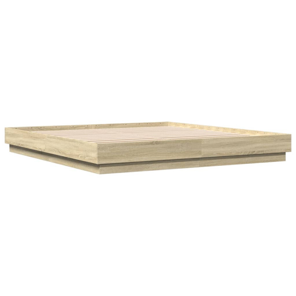 Vidaxl Bed Frame Bed Base Sonoma Oak 180X200 Cm Super King Engineered Wood