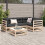 VidaXL vidaXL Garden Sofa Set 5 Piece Outdoor Sofa Set Corner Sofa Solid Wood Pine 3
