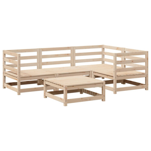 VidaXL vidaXL Garden Sofa Set 5 Piece Outdoor Sofa Set Corner Sofa Solid Wood Pine