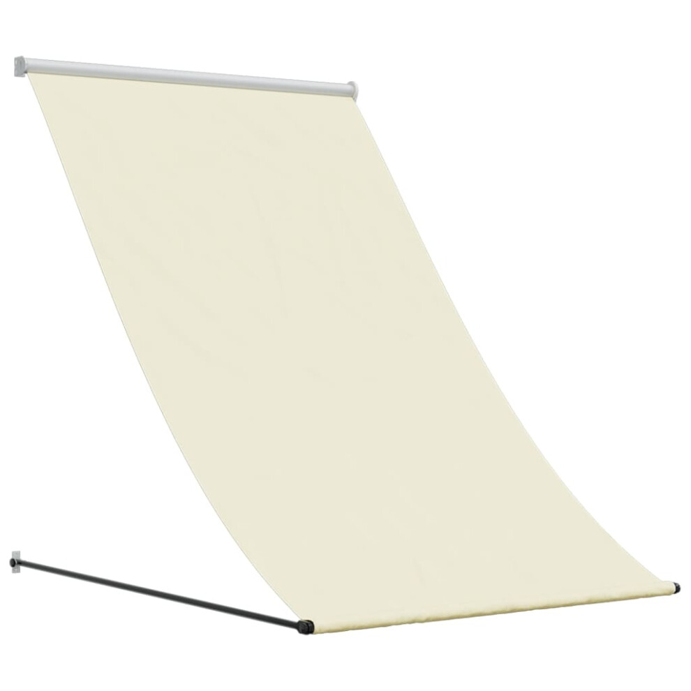 vidaXL Retractable Awning Privacy Screen Cream 150x150 cm Fabric and Steel