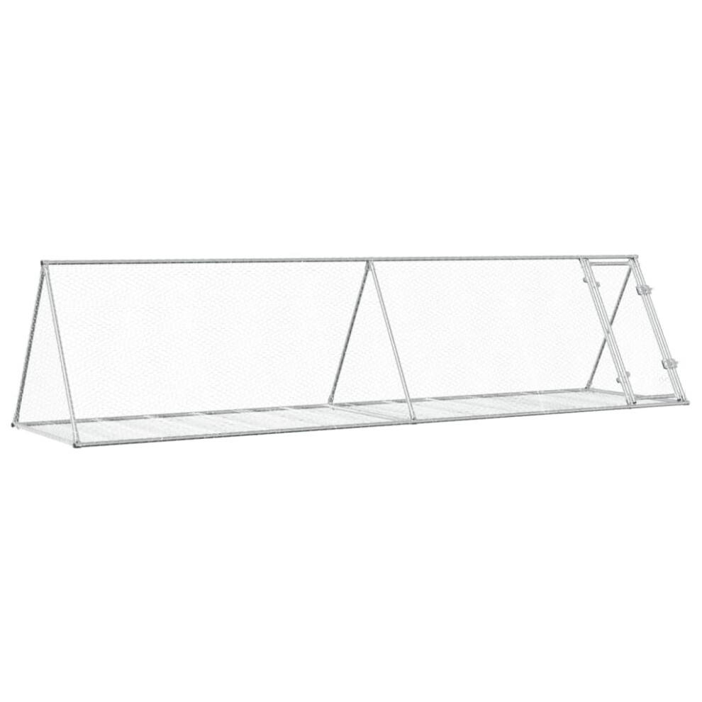 Vidaxl Rabbit Hutch Outdoor Rabbit Hutch Rabbit House Silver Galvanised Steel