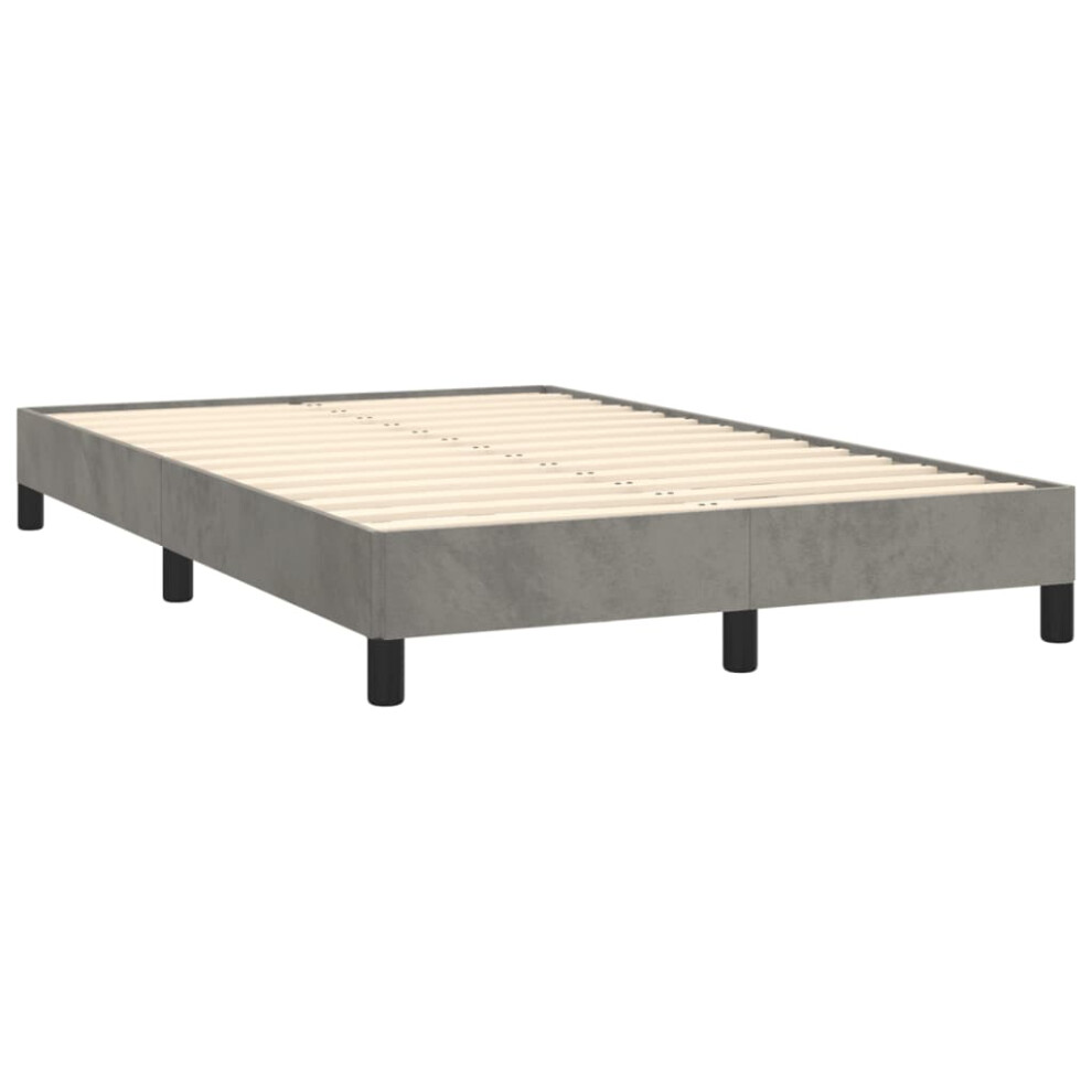 vidaXL Bed Frame Bed Base Bedstead Light Grey 120x190 cm Small Double Velvet