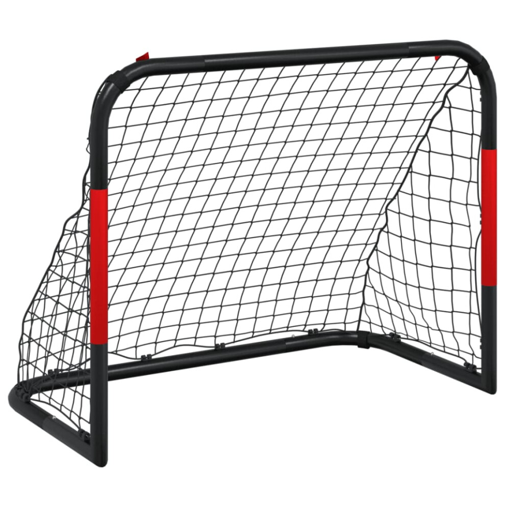 vidaXL Soccer Goal with Net Football Goal Net Soccer Net Red and Black Steel