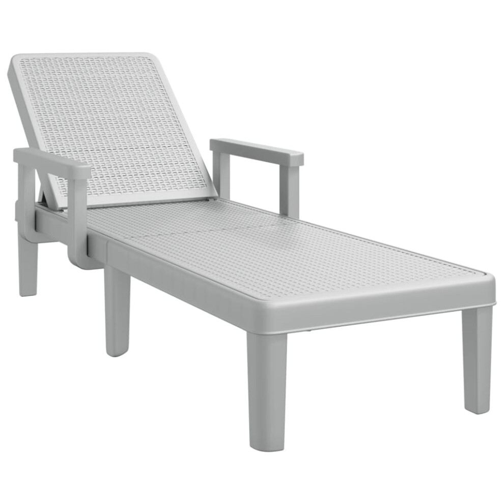 vidaXL Sun Lounger Outdoor Lounge Bed Sun Bed Garden Daybed Grey Polypropylene