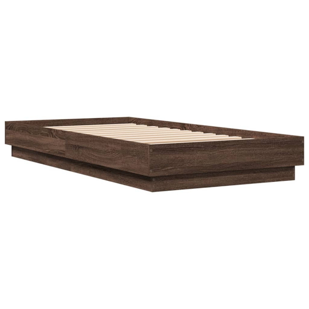 Vidaxl Bed Frame Home Bed Base Bedstead Brown Oak 90X190 Cm Engineered Wood