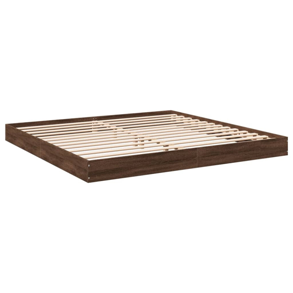 vidaXL Bed Frame Home Bed Base Bedstead Brown Oak 200x200 cm Engineered Wood